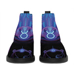 Taurus And Astrological Signs Print Flat Ankle Boots