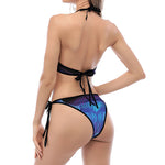 Taurus And Astrological Signs Print Halter Scoop Tie Side Bikini