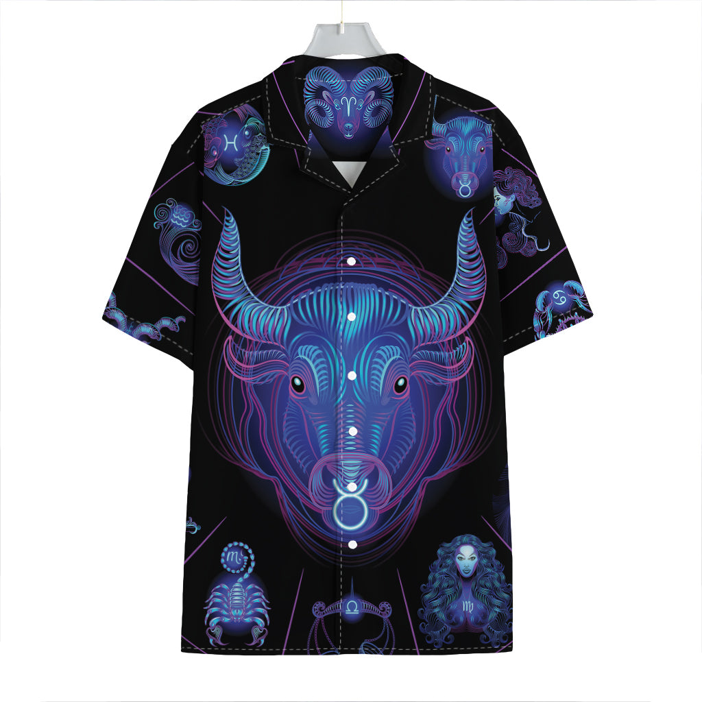 Taurus And Astrological Signs Print Hawaiian Shirt