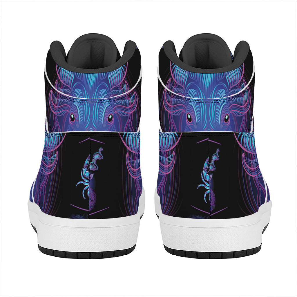 Taurus And Astrological Signs Print High Top Leather Sneakers