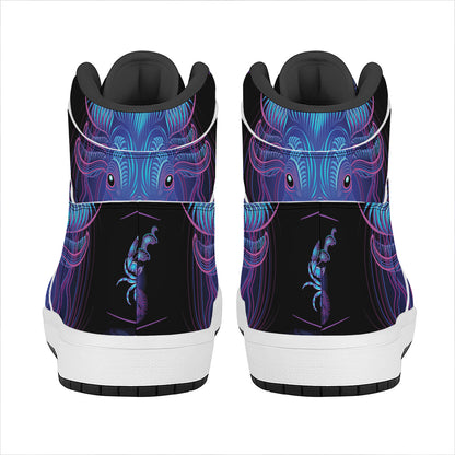 Taurus And Astrological Signs Print High Top Leather Sneakers