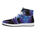 Taurus And Astrological Signs Print High Top Leather Sneakers