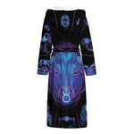 Taurus And Astrological Signs Print Hooded Bathrobe