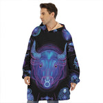 Taurus And Astrological Signs Print Hoodie Blanket