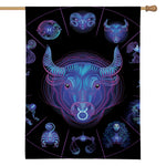 Taurus And Astrological Signs Print House Flag