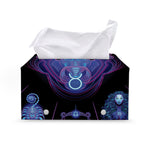 Taurus And Astrological Signs Print Leather Tissue Box Cover