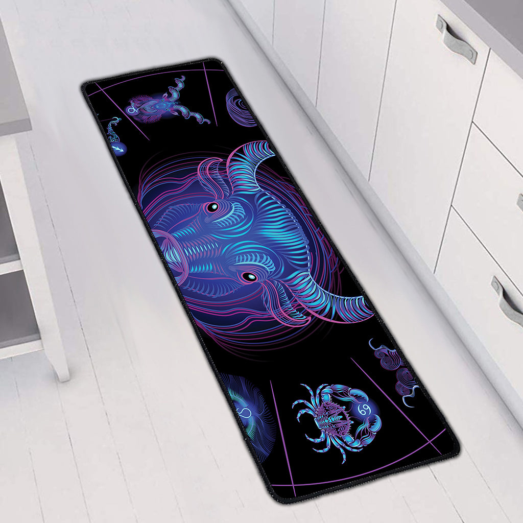 Taurus And Astrological Signs Print Long Kitchen Mat