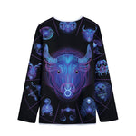 Taurus And Astrological Signs Print Long Sleeve Short Coat