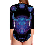 Taurus And Astrological Signs Print Long Sleeve Swimsuit