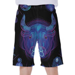 Taurus And Astrological Signs Print Men's Beach Shorts