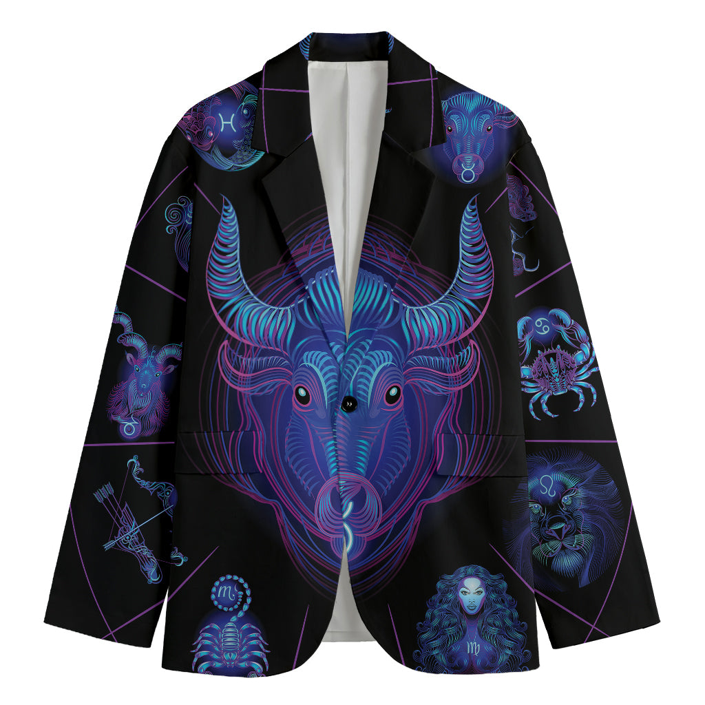 Taurus And Astrological Signs Print Men's Cotton Blazer