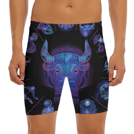 Taurus And Astrological Signs Print Men's Long Boxer Briefs