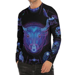 Taurus And Astrological Signs Print Men's Long Sleeve Rash Guard
