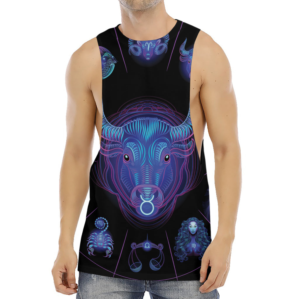 Taurus And Astrological Signs Print Men's Muscle Tank Top