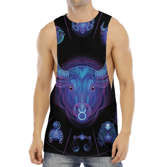Taurus And Astrological Signs Print Men's Muscle Tank Top