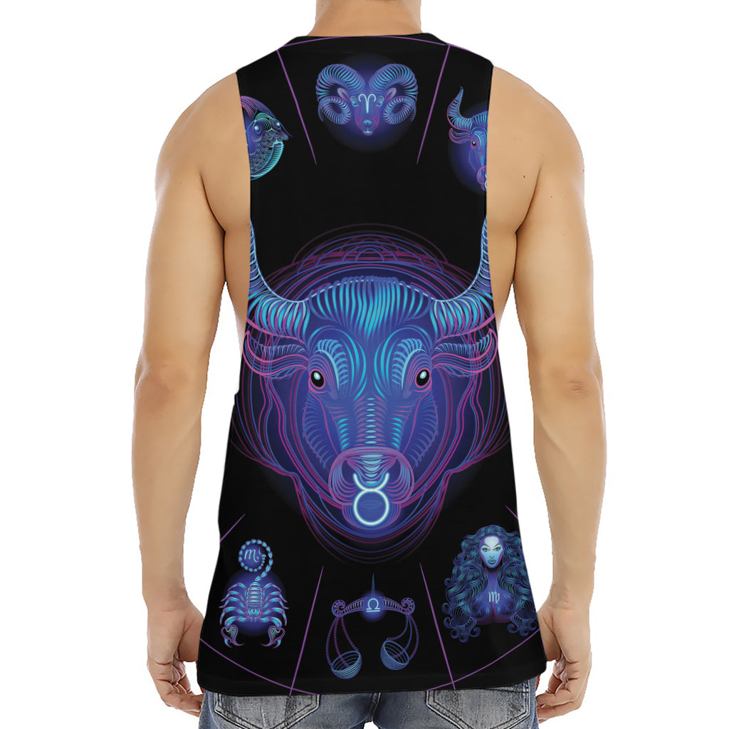 Taurus And Astrological Signs Print Men's Muscle Tank Top