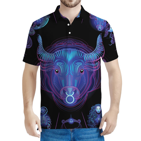 Taurus And Astrological Signs Print Men's Polo Shirt