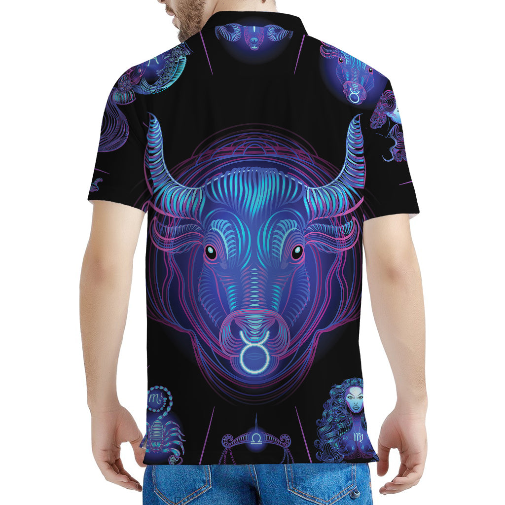 Taurus And Astrological Signs Print Men's Polo Shirt
