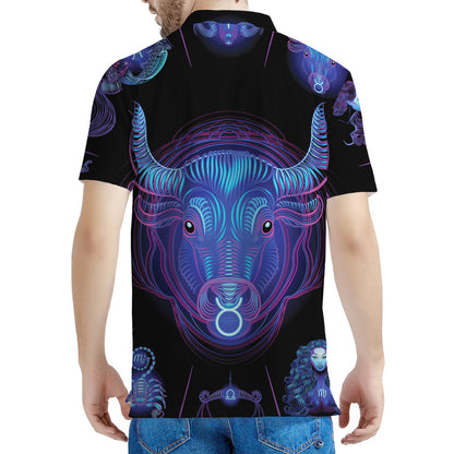 Taurus And Astrological Signs Print Men's Polo Shirt