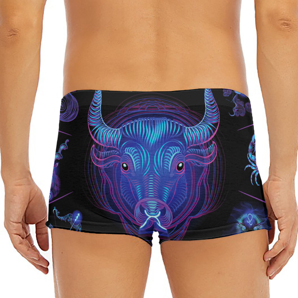 Taurus And Astrological Signs Print Men's Short Boxer Briefs