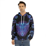 Taurus And Astrological Signs Print Men's Velvet Pullover Hoodie