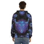 Taurus And Astrological Signs Print Men's Velvet Pullover Hoodie