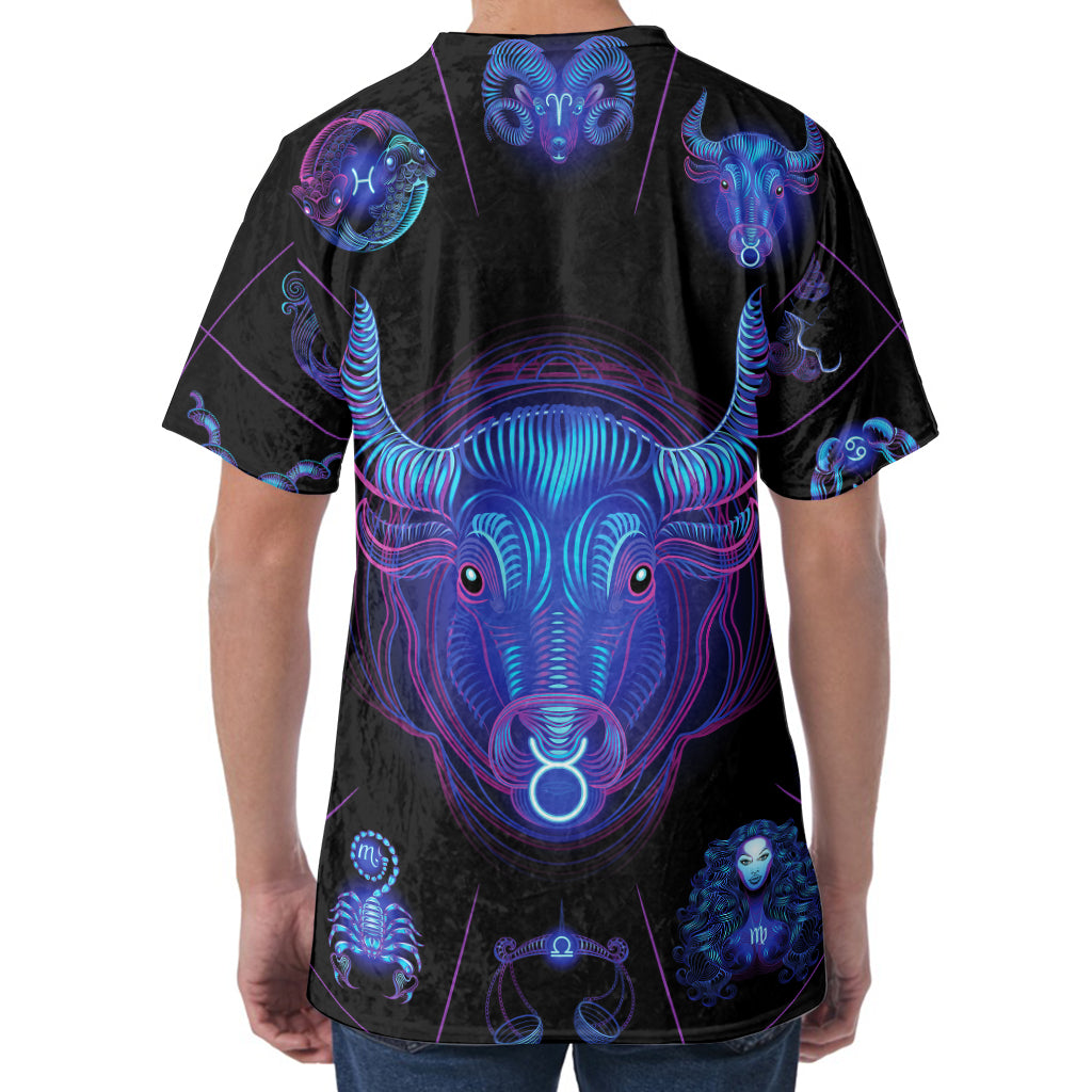 Taurus And Astrological Signs Print Men's Velvet T-Shirt