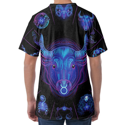 Taurus And Astrological Signs Print Men's Velvet T-Shirt