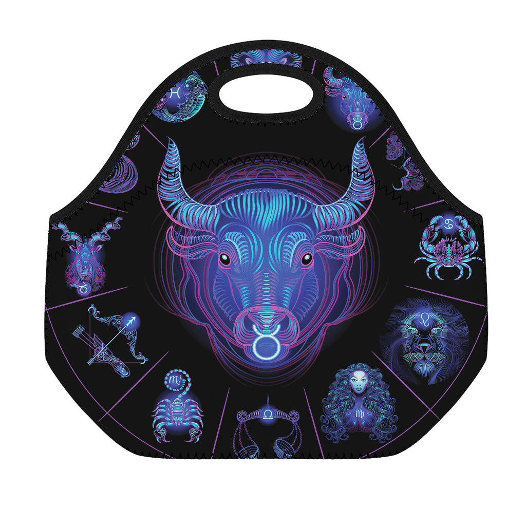 Taurus And Astrological Signs Print Neoprene Lunch Bag