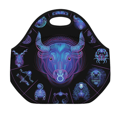Taurus And Astrological Signs Print Neoprene Lunch Bag