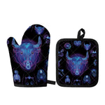 Taurus And Astrological Signs Print Oven Mitt And Pot Holder Set