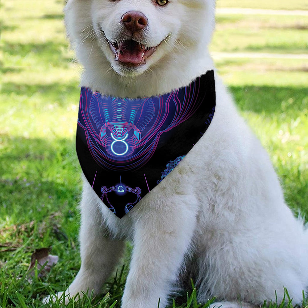 Taurus And Astrological Signs Print Over The Collar Dog Bandana