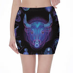 Taurus And Astrological Signs Print Pencil Mini Skirt