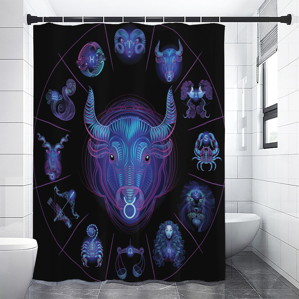 Taurus And Astrological Signs Print Premium Shower Curtain