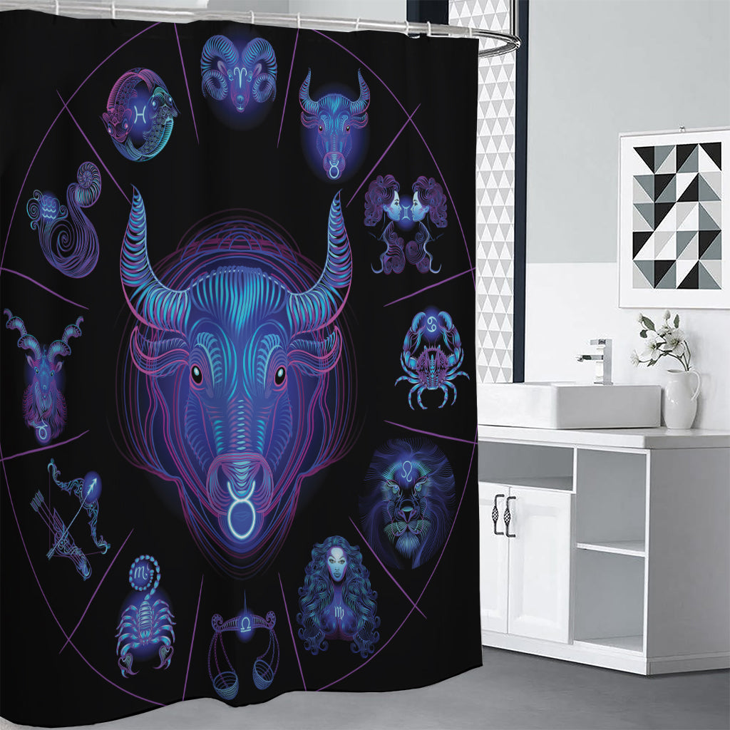 Taurus And Astrological Signs Print Premium Shower Curtain