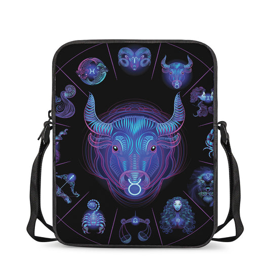 Taurus And Astrological Signs Print Rectangular Crossbody Bag