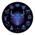 Taurus And Astrological Signs Print Round Floor Mat