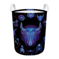 Taurus And Astrological Signs Print Round Laundry Basket