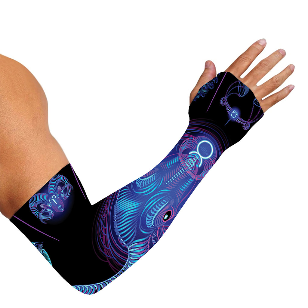 Taurus And Astrological Signs Print Sun Protection Arm Sleeves