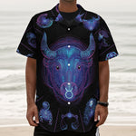 Taurus And Astrological Signs Print Textured Short Sleeve Shirt