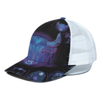 Taurus And Astrological Signs Print White Mesh Trucker Cap