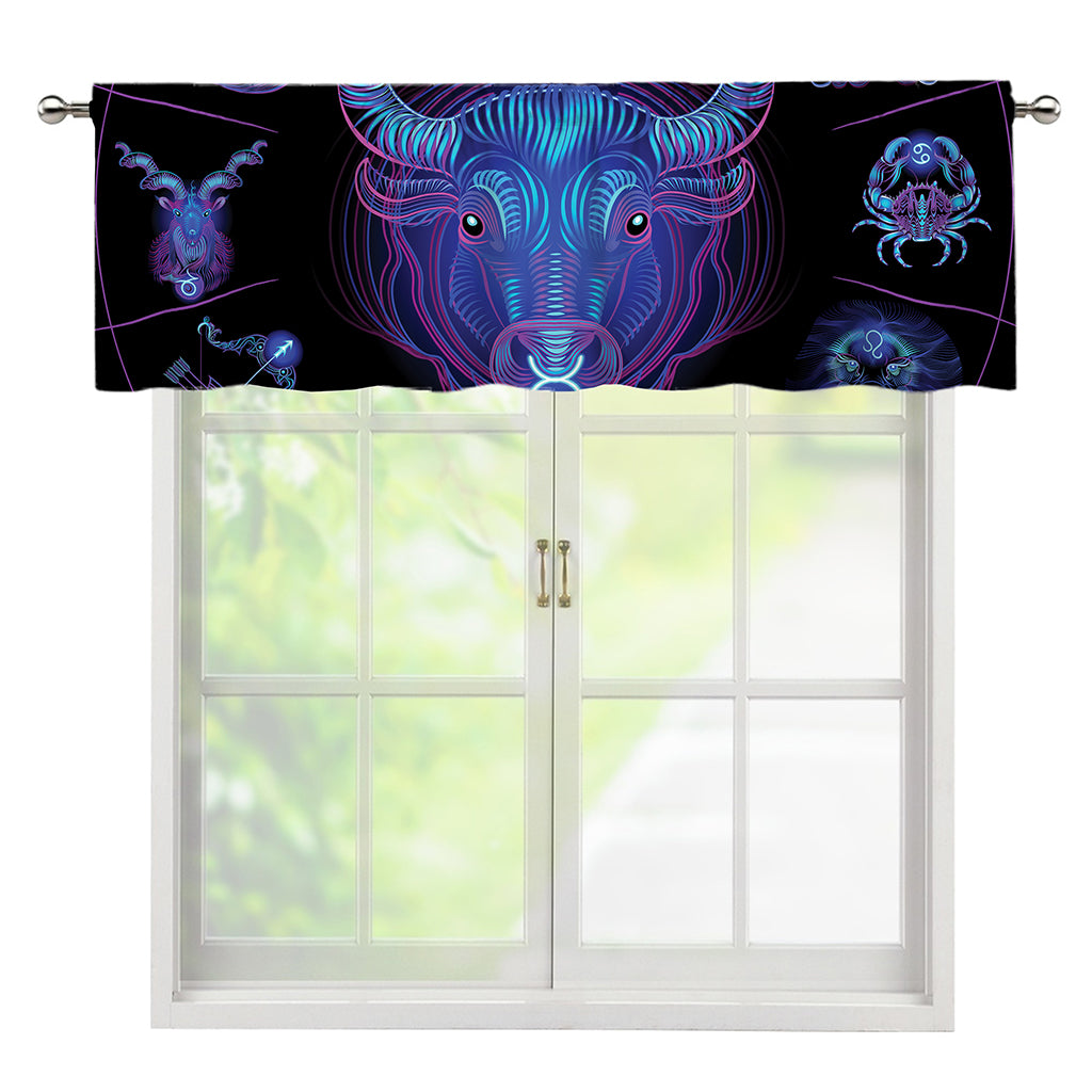 Taurus And Astrological Signs Print Window Valance