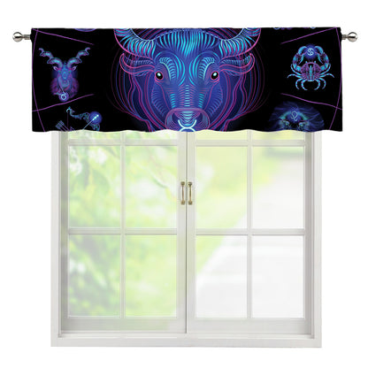 Taurus And Astrological Signs Print Window Valance