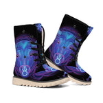 Taurus And Astrological Signs Print Winter Boots