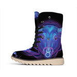 Taurus And Astrological Signs Print Winter Boots