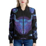 Taurus And Astrological Signs Print Women's Bomber Jacket