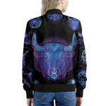 Taurus And Astrological Signs Print Women's Bomber Jacket