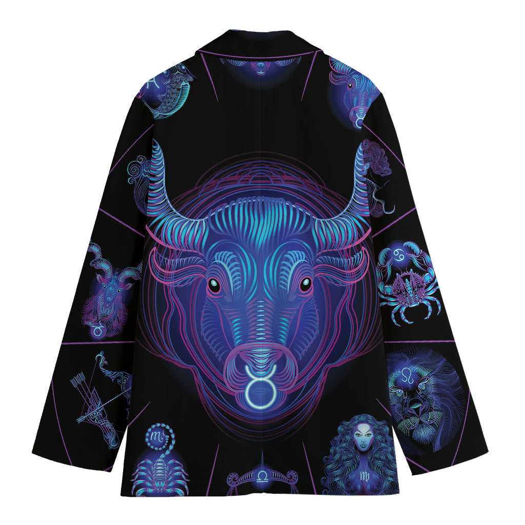 Taurus And Astrological Signs Print Women's Cotton Blazer