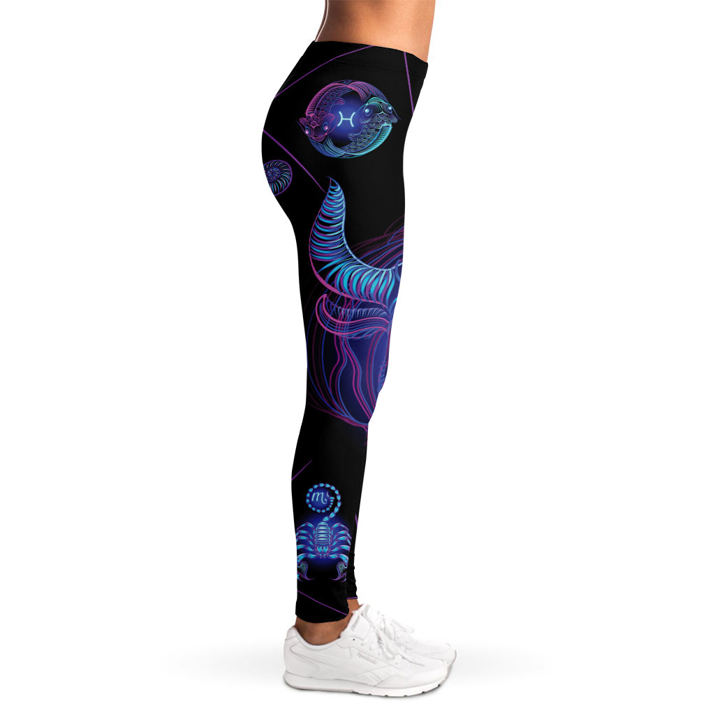 Taurus And Astrological Signs Print Women's Leggings