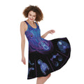 Taurus And Astrological Signs Print Sleeveless Knee Length Dress